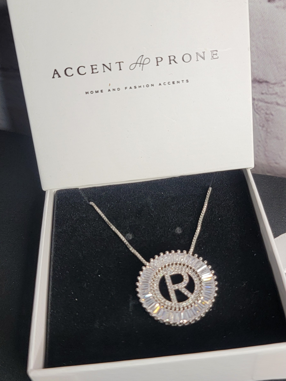 Silver 'R' Initial Pendant Necklace